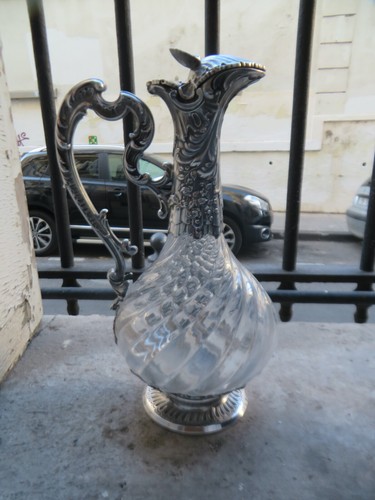 Wunderschöner 1880 französischer gedrehter Kristall & 950 Silber Claret Krug Rokoko St Labat - Bild 5 von 13