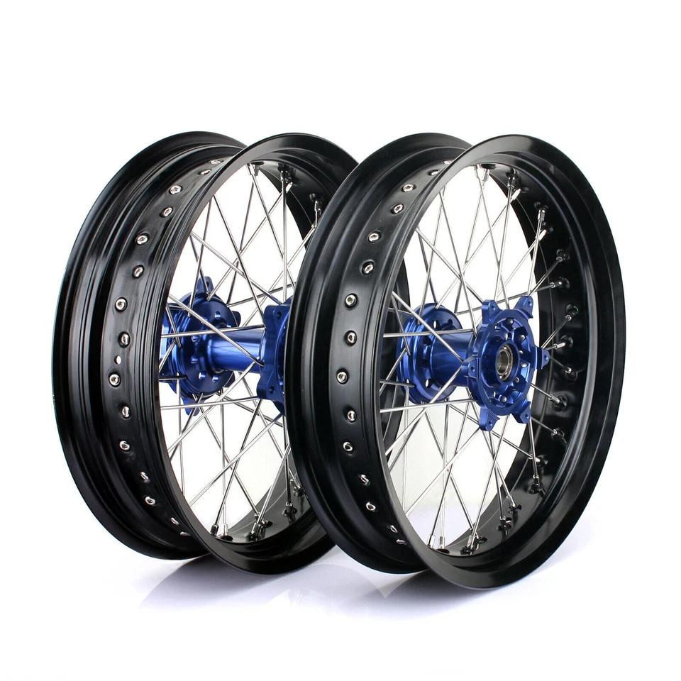 17" Roues Jantes Moyeu bleu Disques support pour KTM 250 350 450 EXC SX SX-F XCW - Photo 2/4