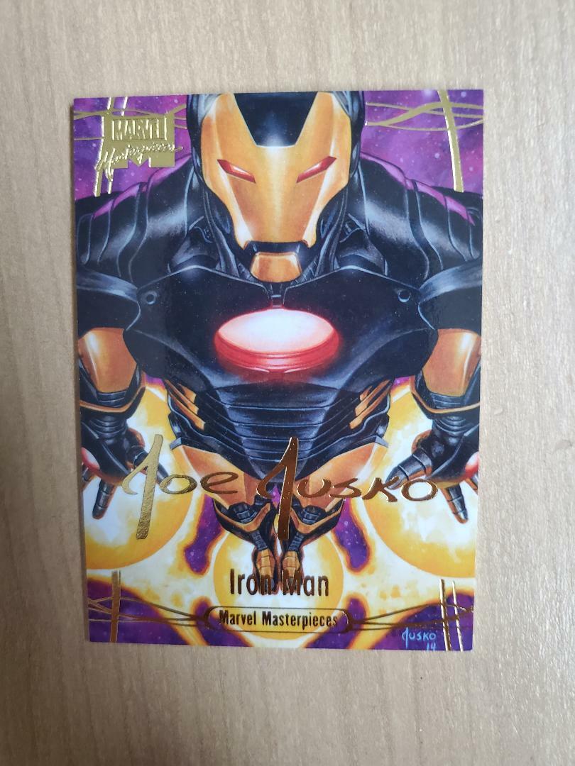 2016 Marvel Masterpieces Jusko GOLD Signature parallel high # IRON MAN #87 /50