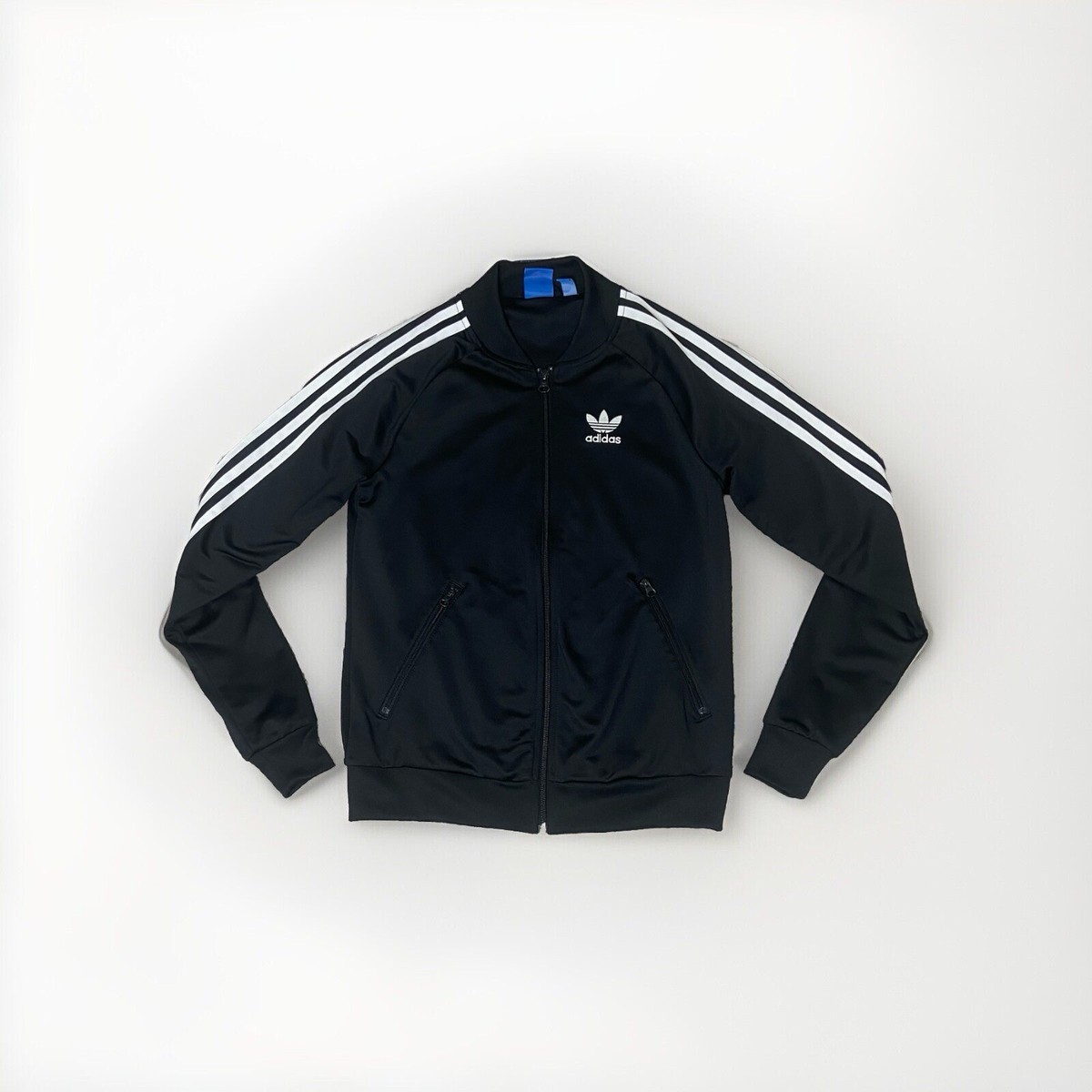 adidas ジップアップジャケット S ブラック 3本ライン ✨ adidas アディダス 3本ライン ジップアップ ジャージ