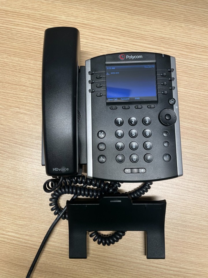 LOT 21 Polycom VVX 411 PoE IP Business VOIP Phone + Stand 2201-48450 ...