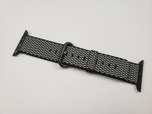 Original Apple Watch Series 5 4 3 2 1 Woven NYLON Band 38MM 40MM black check - Picture 4 of 6