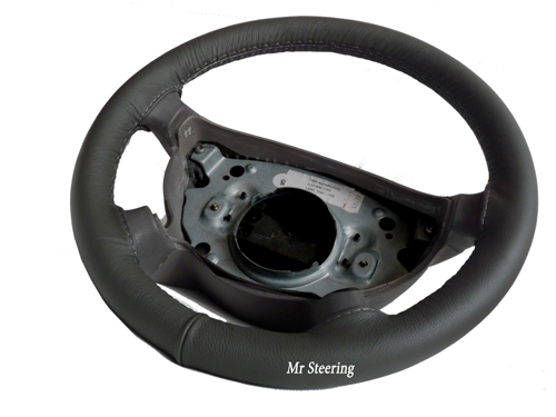 FITS 2005-2010 MAN TGL TRUCK REAL DARK GREY ITALIAN LEATHER STEERING WHEEL COVER - Picture 1 of 1