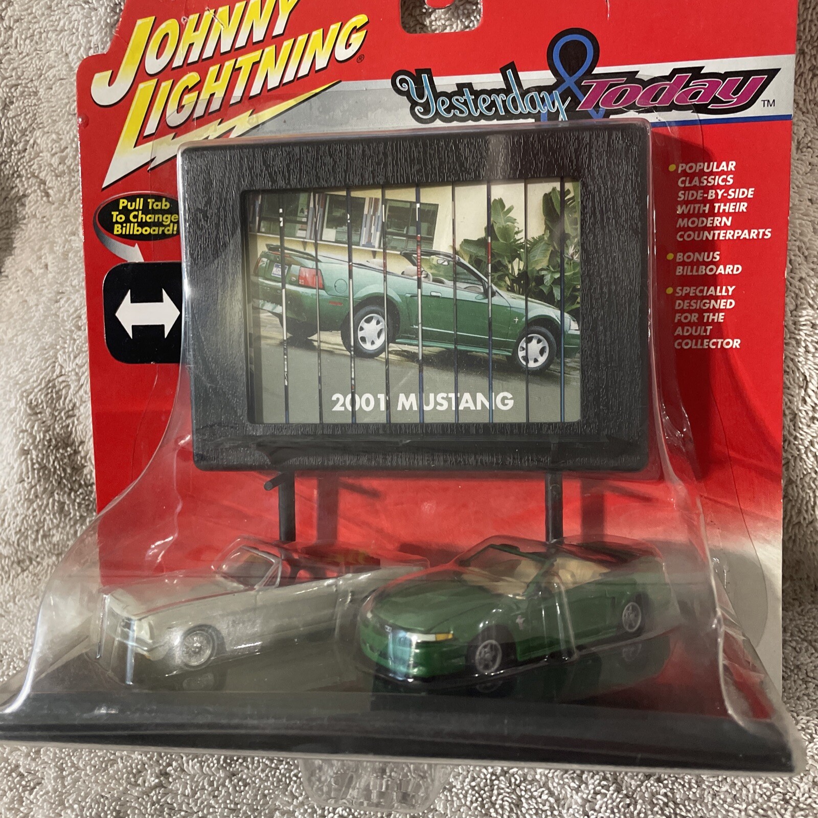 Johnny Lightning Yesterday & Today -  1964 1/2 Mustang and 2001 Mustang 1:64 NIP