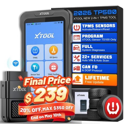2026 XTOOL TP580 TS100 TPMS Programming Reset Tool All System Diagnostic Scanner