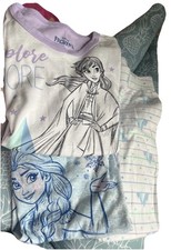 Disney Frozen II Girls 3-piece Cotton PJ Pajama Set Long Sleeve Size 8 Anna Elsa