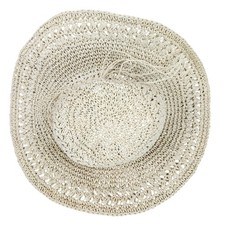 The Scala Collection Beach Bucket Hat Tan 100 Paper Coastal Grandma SZ SM