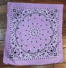 Bandana Purple Lavender Paisley Made India 100 Cotton Kerchief Hanky