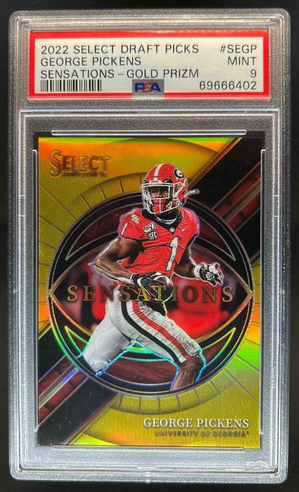 George Pickens Panini Select Draft Picks Sensations #SEGP Gold Prizm