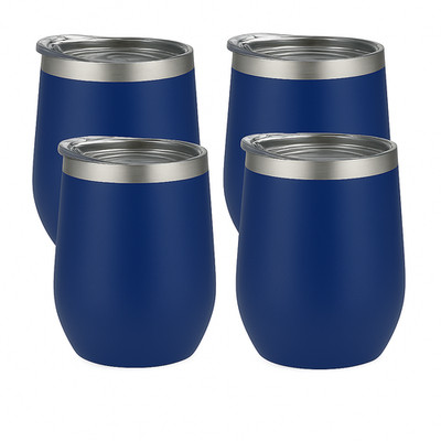 Stainless Steel Stemless Wine Glasses (4 Glasses)