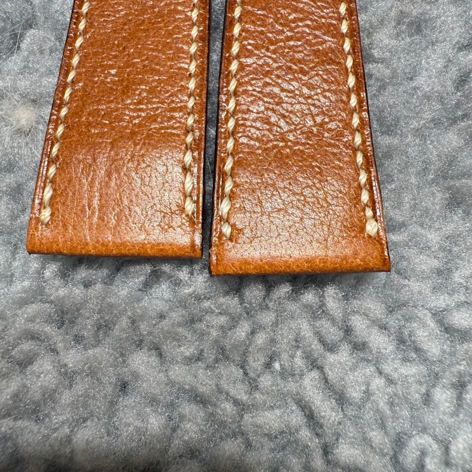 Authentic Blancpain Brown Leather Watch Strap Band 18mm/ 14mm - Imagem 3 de 4