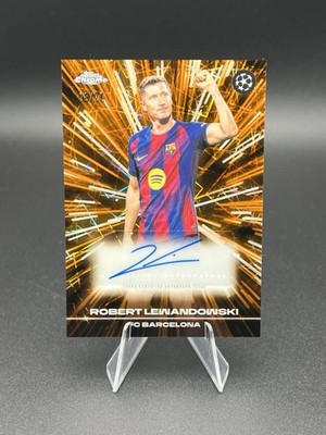 Robert Lewandowski Black Lazer Auto /25 2025-26 Topps Chrome UCC FC Barcelona