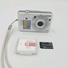 Sony Cyber-Shot DSC-W50 Silver 6.0MP Digital Camera Battery SD Card Tested