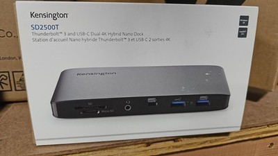 Kensington SD2500T Thunderbolt 3 & USB-C Dual 4K Hybrid Nano Dock- NEW UNOPENED!