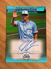 Seth Lugo 2025 Topps Stadium Club - Autograph Turquoise /99 Color Match #SCBA-SL