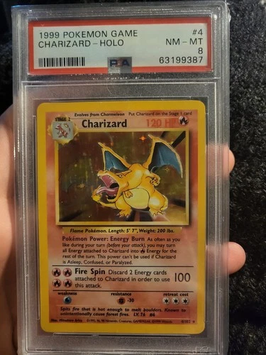 Pokémon TCG Charizard Holo Rare Card 1999-2000 Base Set PSA 8