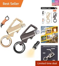 2 Pack Permanent Match Infinity Lighter with Multitool Keychain Bottle Opener...