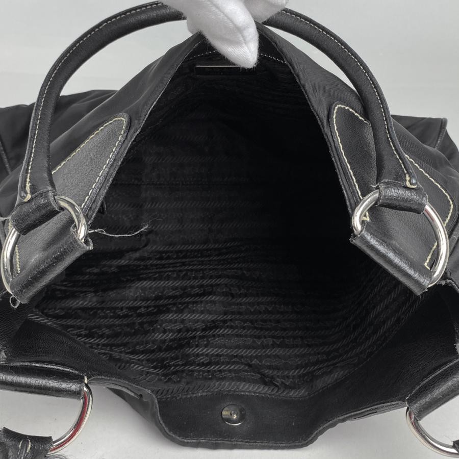 PRADA Plate Shoulder Bag Nylon Black #BS1885 thumbnail 8