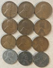 LINCOLN WHEAT CENT - LOT of 12 Mixed 1936PDS; 1939PDS; 1940PDS; 1943PDS