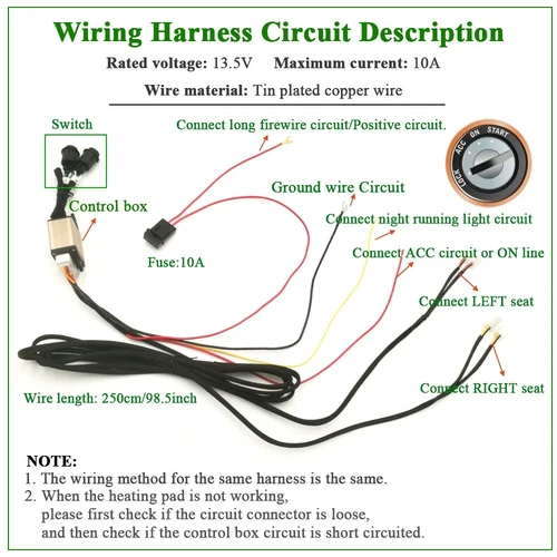 4Pads Universal Auto 3 Level Carbon Fiber Car Seat Heater Heated Warmer 12V Kits - Picture 10 of 11