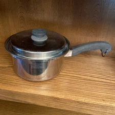 SALADMASTER T304S Stainless Steel Cookware 8 In 2 Qt Sauce Pan w/Vented Vapo Lid