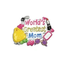 World Greatest Mom Daughter Son Personalized Christmas Tree Ornament