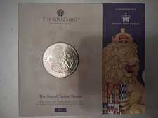 2022 UK £5 coin Royal Tudor Beasts Lion of England BUNC Royal Mint