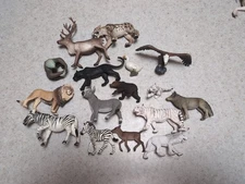 Lifelike Animal Figurenes Lot, Schliech, Safari, Mojo, Tiger, Eagle, Sloth, Wolf