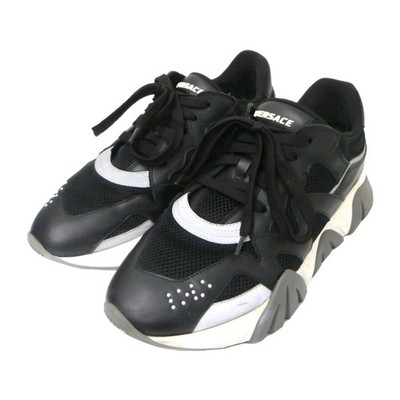 VERSACE Squalo (Unisex) Black Chunky Low Top Sneakers US Men's Size 7 Wmns Sz 9