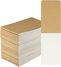 24 Pack Mini Pocket Notebook 3x5inch, Mini Kraft Paper Blank Notebook Bulk, Unli