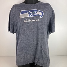 Majestic Seattle Seahawks NFL Licensed Graphic T-Shirt Mens 2XL Grey/Blue 60/72