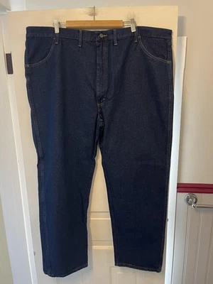 Rustler Jeans Mens 48x30 Blue Dark Wash Regular Fit Straight Leg Denim 5 Pocket - Image 1 of 4