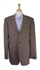 Hugo Boss Brown Orange Plaid 3-Btn Sportcoat Blazer 44L