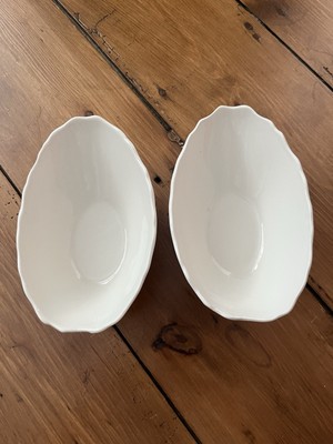 Vintage ICTC London Keramik Avocado Dessertschalen ovale Schale x 2 Made in England