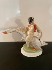 Large Herend Boy Riding Goose 5515 Ludas Matyi perfect c.