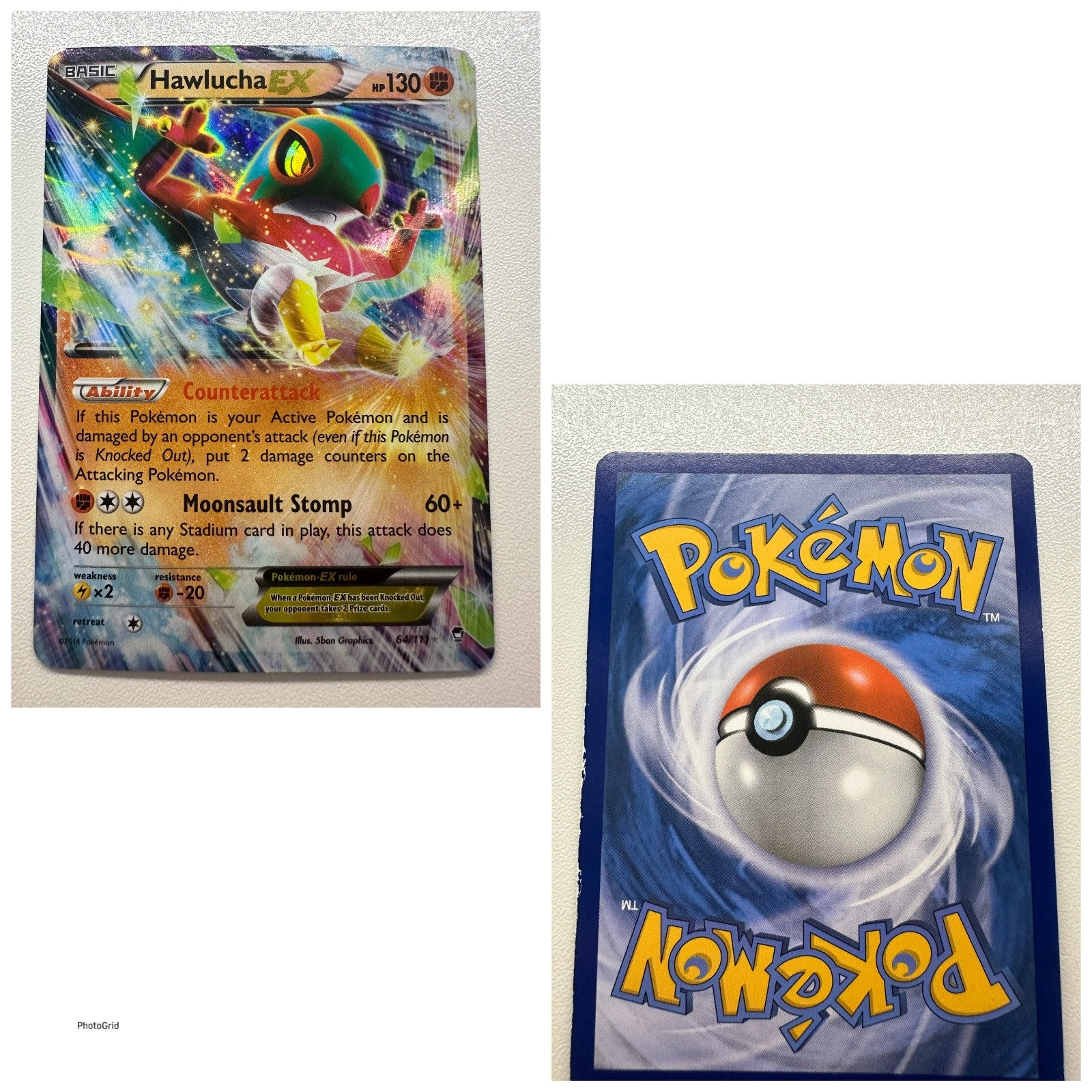 Hawlucha EX 64/111 - 2014 Pokémon XY Furious Fists Holo - LP