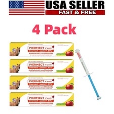 4 Pack Paste Horse Dewormer Apple Flavor Safe Effective Wormer