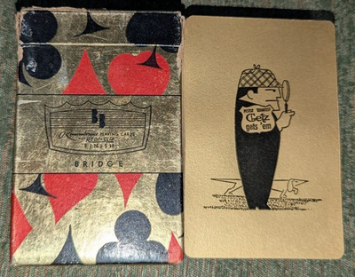 #ad Vintage Cletz gets ’em 1940s Comic Strip Playing Cards Deck $19.88