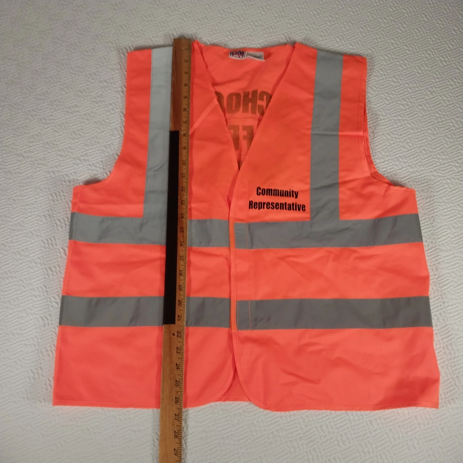 Orange Safety Vest w/ Reflective Strips XL Safety Gear High Visibility Costume image 15
