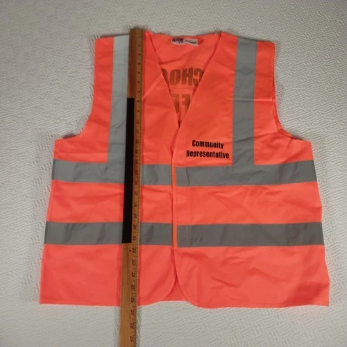 Orange Safety Vest w/ Reflective Strips XL Safety Gear High Visibility Costume image 15