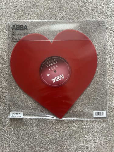 ABBA - Lay All Your Love On Me/I’ve Been Waiting For You Heart Shaped Red Vinyl - Picture 2 of 2