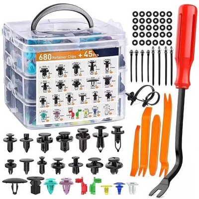 650Tlg Auto KFZ Spreiznieten Sortiment Autotür Innen Befestigung Clips Kit Set