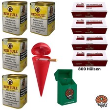 Red Bull Gold Blend Tabak Dose 4x 120g, Winston Hülsen, Strandascher, Zubehör