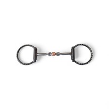 Dutton Bits D-Ring Smooth Dog Bone Snaffle Bit 5" Tig Dots Rings