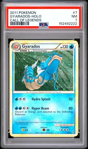 2011 POKEMON CALL OF LEGENDS #7 GYARADOS-HOLO PSA 7