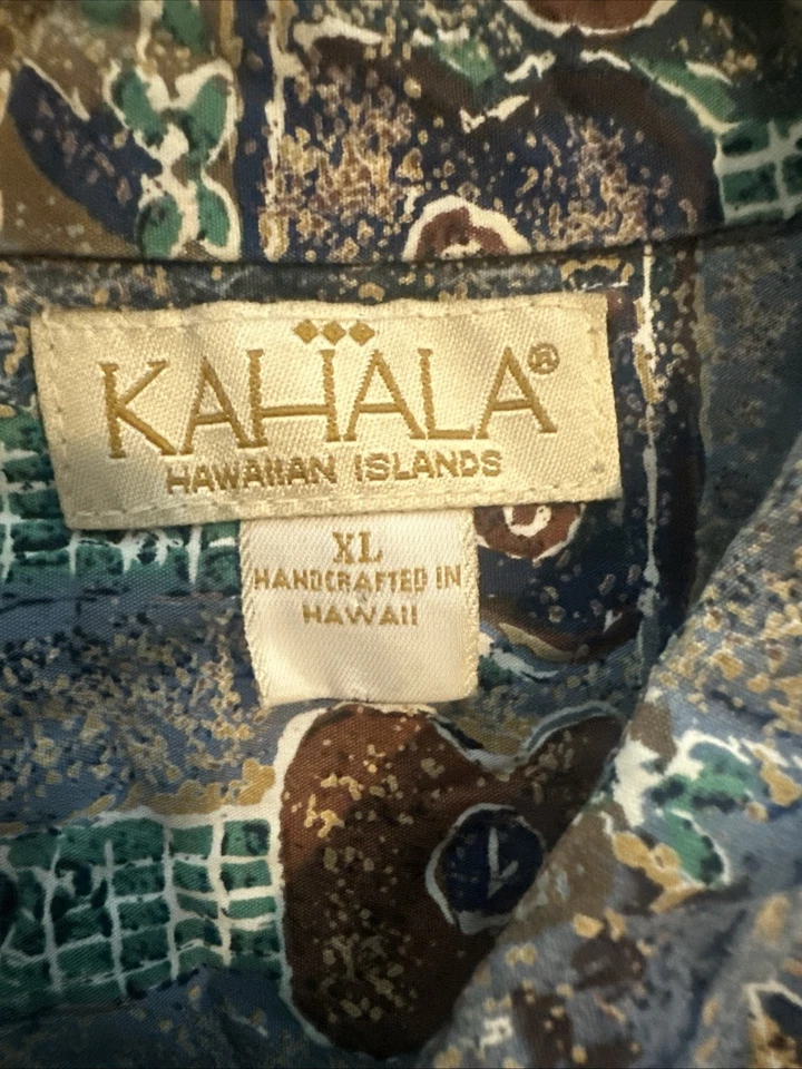 Kahala Islas Hawaianas Para Hombre Manga Corta Con Botones Hecho a Mano en Hawaii XL Foto 2 de 4