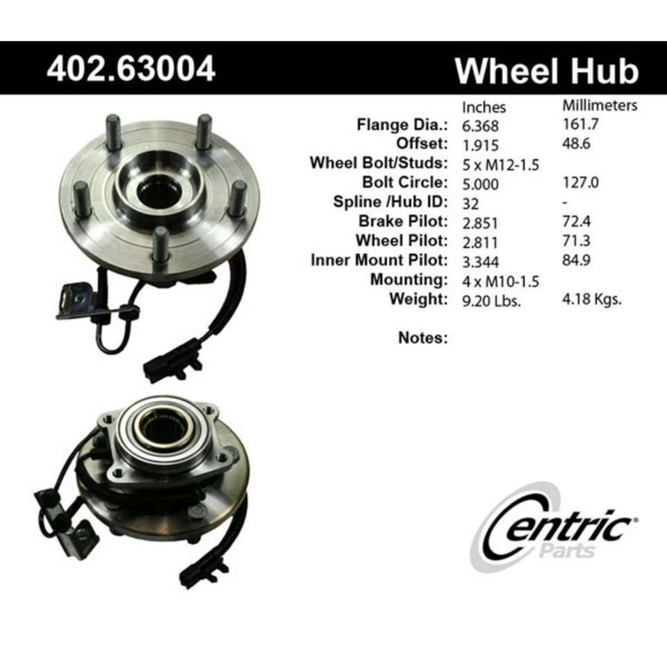 Cubo de roda central 402.63004E dianteiro motorista ou passageiro lateral para VW direita esquerda - Imagem 3 de 3
