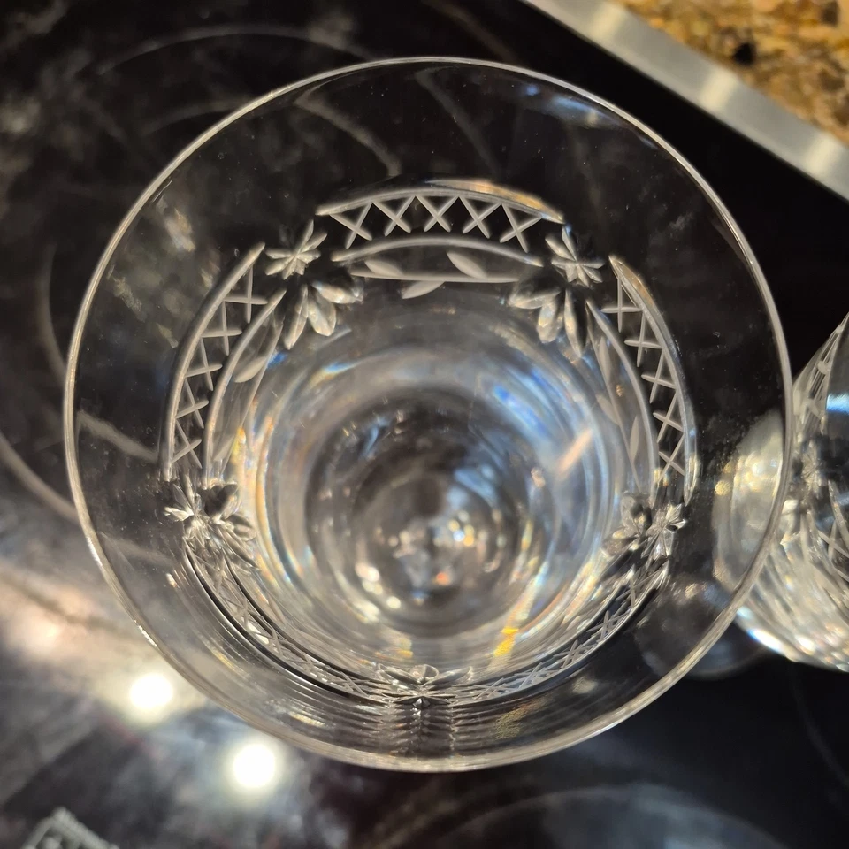 Royal Doulton Wellesley Grabado Té Helado/Vino Corte Vidrio Cristal 8 1/4" Foto 2 de 4