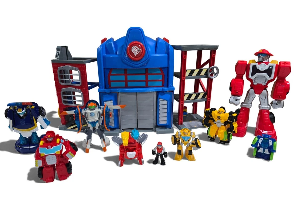 Transformers Rescue Bots Optimus Electronic Fire Station Prime ¡Juego 9 figuras! Foto 2 de 4