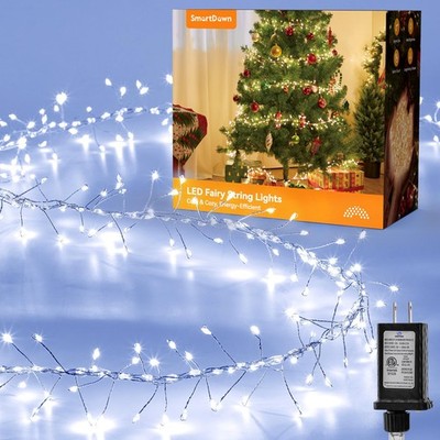 SmartDawn Flowing Fairy Lights Plug in with 14 Modes, 10FT 388LED Twinkle String